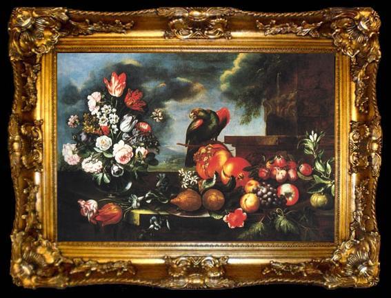 framed  LIGOZZI, Jacopo Fruit and a parrot, ta009-2